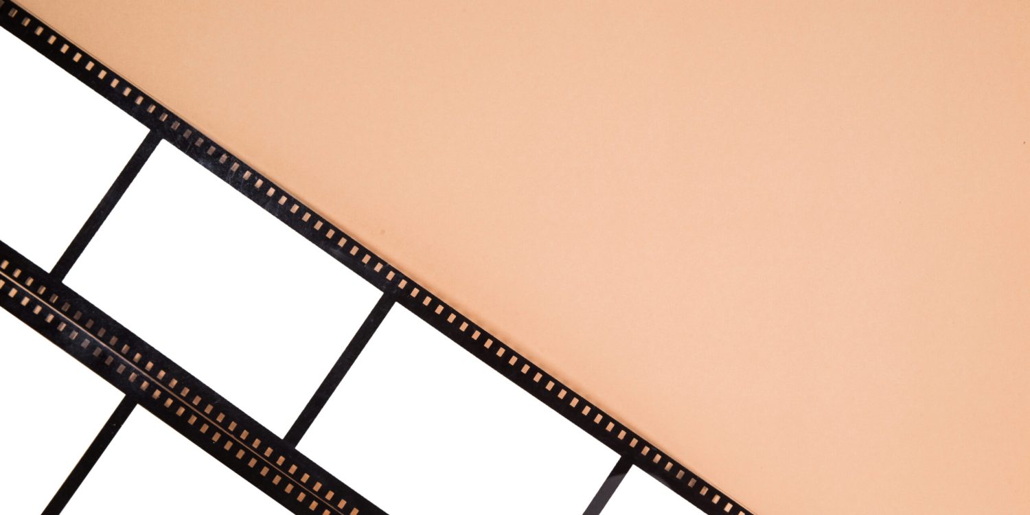 Top view old film strip